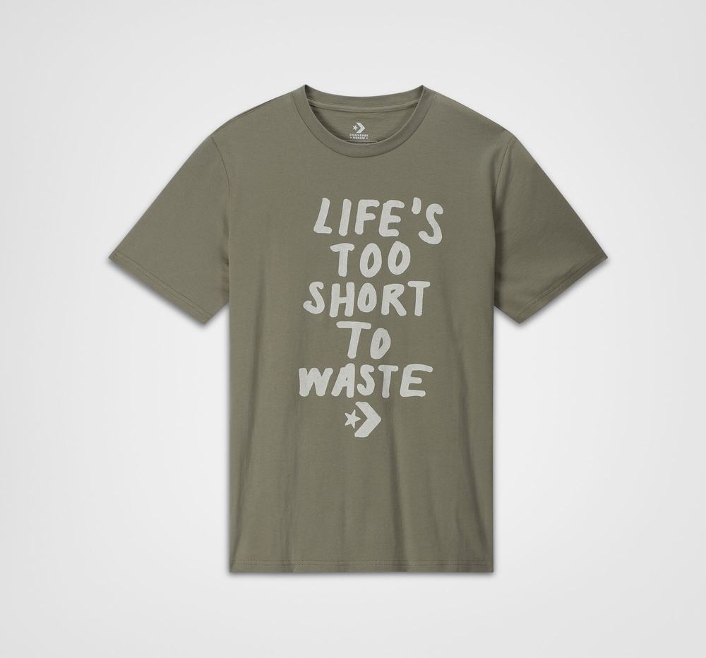 Camiseta Converse Life's Short Stack Homem Cinzentas 948031PGH